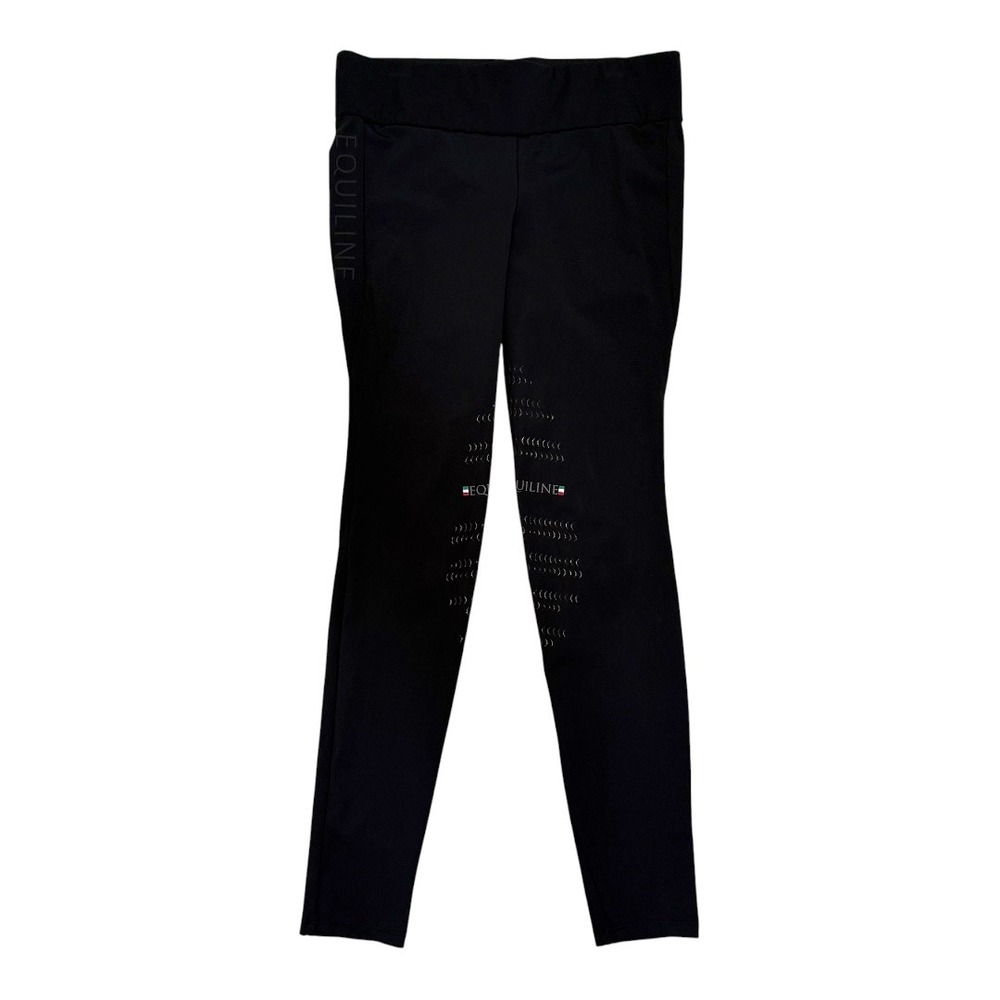 Equiline Italia Knee Grip Equestrian Riding Breeches Womens Black Leggings